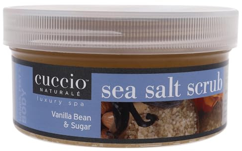Cuccio Naturale Sea Salt Scrub - Gently Exfoliates To Remove Dead Skin Cells - Leaves Skin Supple, Radiant And Youthful Looking - Paraben And Cruelty Free - Vanilla Bean And Sugar - 19.5 Oz