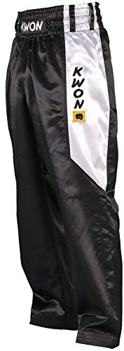 Kwon Kickbox Satin Hosen ClubLine in 3 Farben Gr. 180 cm schwarz