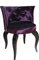 Casa Padrino Barock Salon Stuhl Lila/Schwarz - Designer Sessel - Luxus Qualität