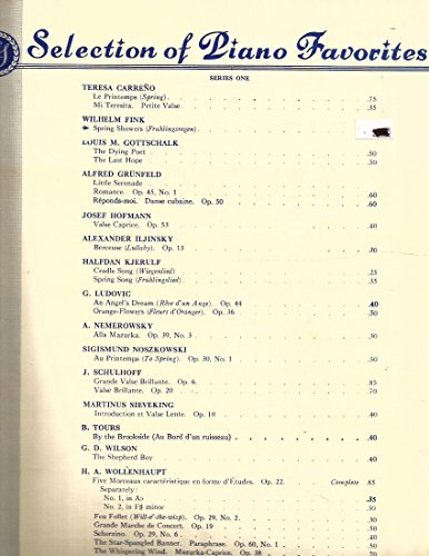 Wilhelm Fink, Op.174, Spring Showers, Piano Solo Sheet Music, Schirmer