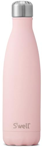 S'well Stone Pink Topaz Bottiglia 500 ml, Acciaio Inossidabile, Rosa, 7 x 7 x 23 cm