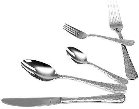 Solex Lena Besteckset 90 teilig für 18 Personen Hammerschlagoptik