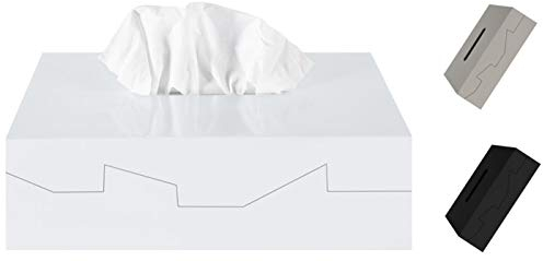 Spirella Kosmetiktücherbox - Box für Kosmetiktücher - Taschentuchbox - Kosmetikbox als Spender oder Halter - Taschentuchspender - Tücherbox ABS 24.8 x 12.8 x 8 cm Weiß