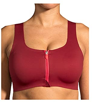 Brooks Dare Zip Damen Lauf-BH für High Impact Laufen, Workouts und Sport mit maximaler Unterstützung - Beet - 30DD/E