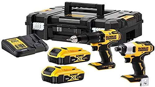 KIT XR 18V = DCD708 Taladro Atornillador + DCF809 Atornillador Impacto + 2 baterías Li-Ion 2Ah + maletín TSTAK II - Unid: 1
