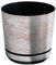KORAD - Pot de fleurs avec soucoupe intégrée, décor 019, argenté antique, diamètre 18 cm, pot pour plantes, en plastique, de haute qualité, décoratif avec trous de drainage