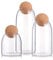Suwimut 3 Pack Glass Jar with Airtight Cork Lid Ball, Clear Candy Jar Mason Jars Food Storage Canister with Seal Wood Cork Round for Serving Spice Sugar Salt Tea, 500ML, 900ML, 1200ML