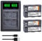 PowerTrust 2Pcs 2400mAh EN-EL3E Battery and Charger with USB and type-C port for Nikon D30 D50 D70 D70S D90 D80 D100 D200 D300 Camera