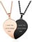 Zysta Customized Heart Puzzle Matching Necklaces for Couples Boyfriend Girlfriend Women Men Yinyang Couples Necklace Pendant Engraved Stainless Steel Yinyang Pendant Jewelry Gift Set