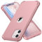 ORETECH Cover Compatibile con iPhone 6.1 pollice, Custodia per iPhone 12 e iPhone 12 Pro con 3 Pezzi di Vetro Temperato,Cover per Silicone Bumper Protettive Antiurto Compatibile con iPhone 12-Oro Rosa