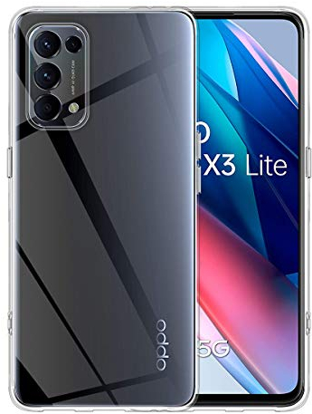 ELYCO Funda Cristal Compatible con OPPO Find X3 Lite, Carcasa Ultra Slim Flexible Suave Silicona TPU Bumper Clear Anti-arañazos Antigolpes Case Cover para OPPO Find X3 Lite-Transparente