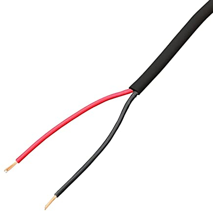Lumonic 2x 0,34mm² LED cable de control negro 20m I cable flexible de 2 hilos I cable de control apantallado, prolongación LiYY, cable de alimentación