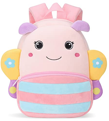UBORSE Kinderrucksack Kindergarten für Mädchen Jungs Kindergartenrucksack Plüsch Schultasche Niedlich Süße Tiere Mini Cartoon Backpack 2-5 Jahre Kindertasche Vorschule Krippe Kita