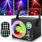 4 in 1 Discolicht Partylicht mit Fernbedienung Musiksteuerung, Strobe LED Sound Control Stage Disco Licht, 2M USB Kabel Party Lichter Discokugel für Geburtstagsfeier, Halloween, Weihnachten