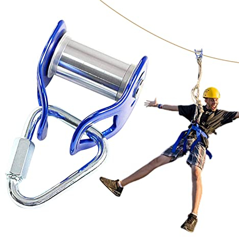 ulapithi Slackline-Pulley | Slider-Mechanismus, Outdoor-tauglich, Einfacher Verschluss, Nylon, grau, Slackline-Umlenkrolle