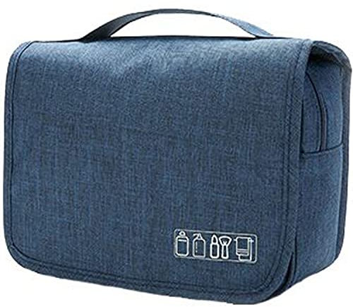 YYGOJOY Trousse de toilette de voyage à suspendre, sac de toilette de voyage pliable, organisateur de maquillage portable, sac de douche étanche avec crochet pour homme, Bleu marine., Classique
