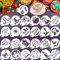 Qpout 25 Stück Halloween Plätzchen Kaffee Schablonen Backschablonen, Wiederverwendbare, Waschbare Kuchen Süßigkeits Zeichnungsvorlagen, Süßes oder Saures Schädel Geist Dessert Malform