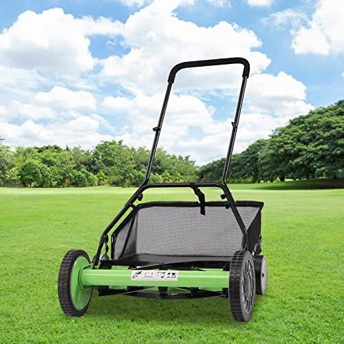 20in Zylinder Rasenmäher, Cutting Width Push Reel Rasenmäher mit Grasfänger Power Push Garten Gras Rasenmäher