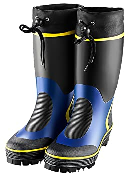 Stivali di Gomma per Gli Uomini, Impermeabile Anti Scivolo Medio Vitello Isolato Durevole Gomma Stivali da Pioggia con Gambo d'Acciaio, per l'agricoltura Giardinaggio Caccia Lavoro Stivali da Pesca (