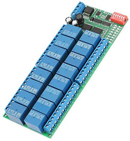 Relaismodul MODBUS RTU 16 DC 12 V 16 Kanal MODBUS RTU Relaismodulplatine SPS-Controller Schalter für Serielle Schnittstelle