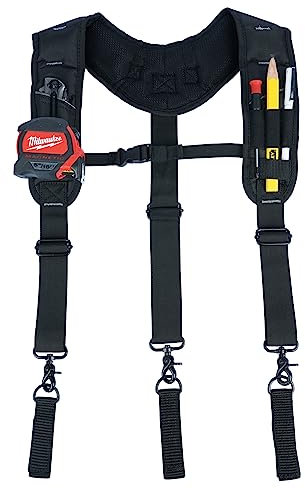 KUNN Bretelles rembourrées pour ceinture à outils, robuste à 3 points, noir, taille unique