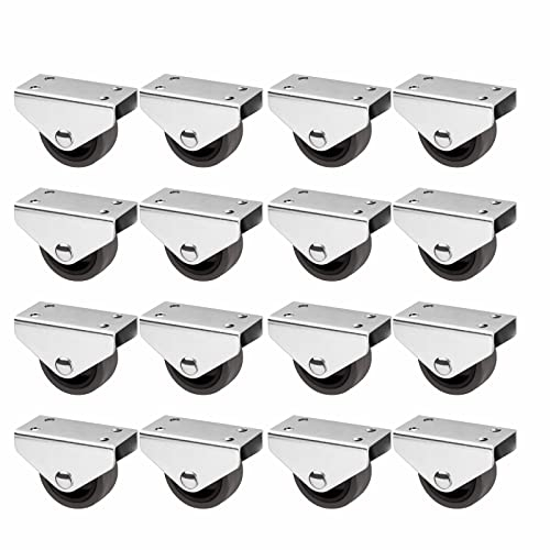 Sotech 16er Set Kastenrolle PASSAU (Ø 40 mm, für Unterbaumontage, dunkelgrau) Möbelrolle, leise und bodenschonend, Ideal für Bettkästen und Bodenschubladen
