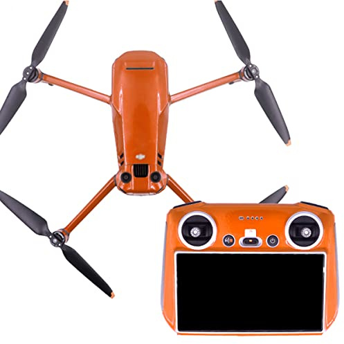 Levigo Drohne PVC fluoreszierende Körperschutzfolie Vollabdeckung Aufkleber kompatibel mit DJI Mavic 3 Pro, Drohnen-Fernbedienungsfolie für DJI RC (Orange)