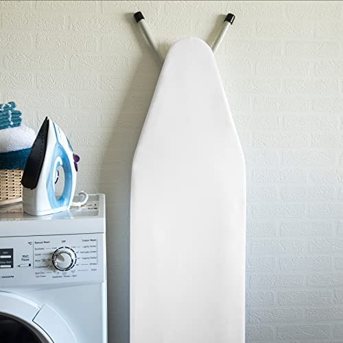 Encasa XO Housse Table à Repasser avec Feutre épaisseur 4 mm - Blanc - Plain Couleurs Cotton, Elastic (Convient à la Norme X-Large Boards of 135x45 cm) Réfléchissant à la Chaleur
