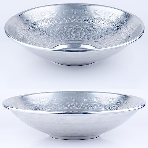 Marrakesch 2er Set Schale Obstschale aus Aluminium 29cm groß | Schüssel Embla als Tischdeko in der Küche