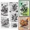 GLOBLELAND Blätter Schrift Hintergrund Transparente Silikonstempel Retro Schrift Klare Stamps Vintage Silikonstempel Für Kartengestaltung DIY Prägung Journaling