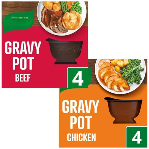 Gravy Pot Bundle with Knorr Beef Gravy Pots 4x28g With Knorr Chicken Gravy Pot 4x28g (2 Pack)