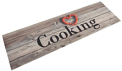 vidaXL Küchenteppich, Küchenläufer rutschfest Waschbar, Teppich Läufer für Küche, Teppichläufer Maschinenwaschbar, Cooking Grau 45x150cm Samt