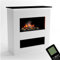 GLOW FIRE Wasserdampf Kamin BRECHT (Standkamin) - Elektrokamin mit realistischen LED 3D-Flammen, Knistereffekt & Fernbedienung, 100x110x40 cm - Opti-Myst 600 Elektro Kamin mit Holz-Deko, Weiß