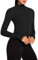 QUEENIEKE Sportjacke Damen Atmungsaktive Leicht Enge Laufjacke Mit Reißverschluss für Yoga Gym Daumenloch Sportoberteil A Schwarz XS