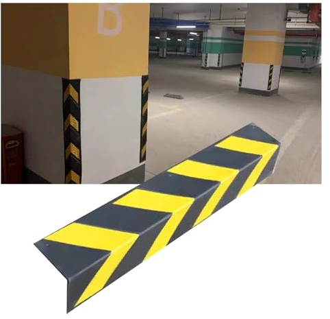 Garagen Wandschutz Garagen-Wand-Eckkantenschutz, 120 X 10 X 0,8 cm, Reflektierender Verkehrswarnstreifen Aus Gummi for Das Parken Von Autos, Sicherheitswarn-Stoßstangenpolster (Color : Black+Yellow,