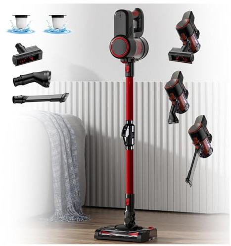 Aspirateur Balai Laveur sans Fil 5 en 1 Compact - Puissant 16000Pa, Petit Aspirateur sans Fil pour Voiture, Maison, Bureaux, Poils d'animaux