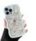 ZTOFERA Floral Case for iPhone 12 Pro Max 6.7 inch,Cute Curly Wave Frame Shape Case with Green Leaf Flower Pattern for Women Girls, Clear Soft Slim Shockproof Phone Case for iPhone 12 Pro Max, Green