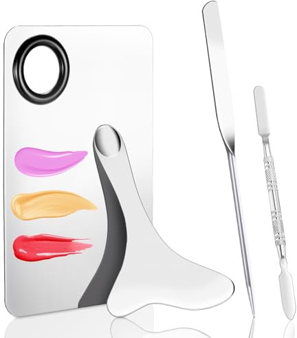 4 Pcs Makeup Spatula Korean Set, Spatula Makeup Korean Foundation Spatula, Stainless Steel Cosmetic Makeup Palette, Korean Makeup Spatula, Makeup Mixing Palette Cosmetic Spatula Skin Care Spatula Tool