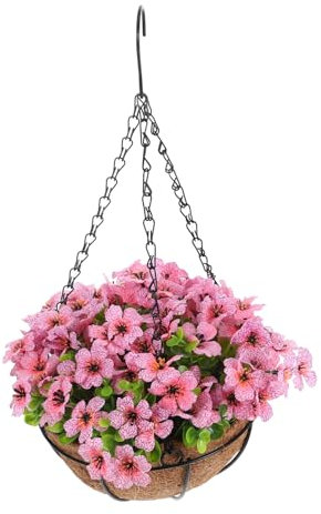 Yardenfun Cesta Colgante Artificial Flores Decorativa para Interiores para Plantas