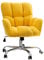 Ergonomischer, verstellbarer Schreibtisch aus Leinen mit weichem Sitz, moderner Computertisch mit mittelhoher Rückenlehne, drehbarer Schreibtisch für Männer, Frauen, Erwachsene und Teenager, Rosa