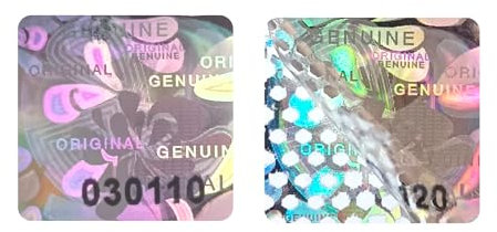 Hologramm-Aufkleber, manipulationssicher, Original-Sicherheits-Etiketten, manipulationssicher, mit Seriennummer (1,5 x 1,5 cm), 380 Stück