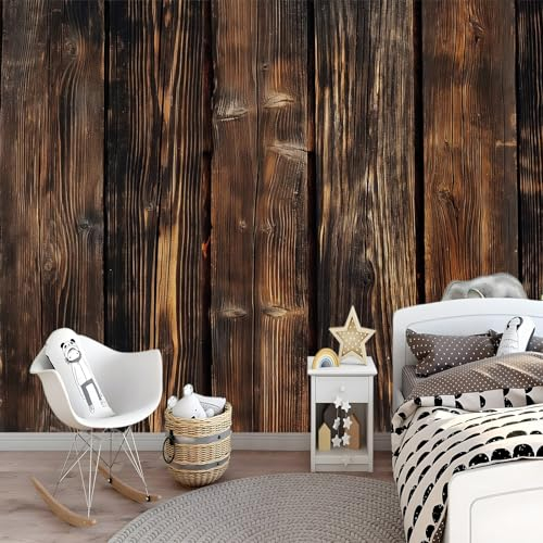 Art Fototapete Altes Holzbrett Dunkelbraun Tapete 250 x 175 cm Landthema Vlies Tapeten Moderne Wandtapete Wohnzimmer Schlafzimmer Study Wohnzimmer Restaurant Cafe Dekoration
