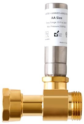 SECKWHALE, Stainless Steel Water Hammer Arrestor for Washing Machine, 3/4 Inch Swivel FHT x 3/4 Inch MHT, Washing Machine Water Hammer Arrestor, Straight
