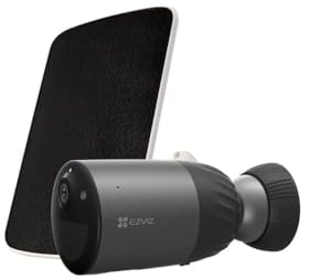 EZVIZ BC1c 4K Telecamera Wi-Fi Esterno Senza Fili con Pannello Solare, Batteria 10400mAh, Rilevamento Umano/Veicoli, Audio Bidirezionale, Visione Notturna a Colori, Modalità Video Sempre Attiva, IP65
