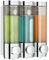 modunful Shower Dispenser 3 Chamber No Drill Shampoo Dispenser for Shower Wall Mounted Shampoo Conditioner Body Wash for Bathroom,Large Capacity,Chrome
