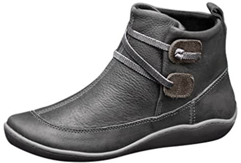 Stivaletti da donna neri per il tempo libero, stivaletti Chelsea Boots originali da cowboy, classici da donna, stivali invernali, stivali da equitazione, scarpe da giardino, stivali corti, grigio., 41