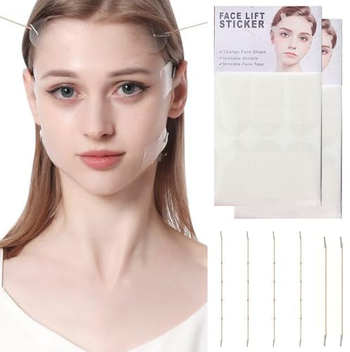 80 Stück Facelifting Tape,Face Lifting Tape Augentapes Augen Eye Facetape Lift Tapes Gesicht Dünne Gesicht Aufkleber Lift Band Unsichtbare V-Form Gesicht Make-Up Gesicht Lift Werkzeuge Für Gesicht