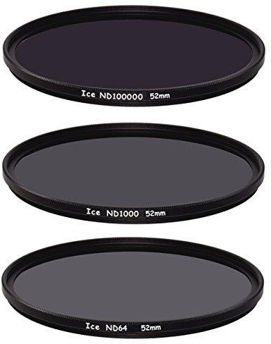 ICE Extreme ND-Filter-Set ND100000, ND1000, ND64, Graufilter, 16,5, 10, 6-Stop, optisches Glas (52 mm)