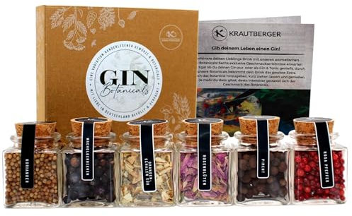 UMBRELLA Set regalo Gin Botanicals – 6 spezie di gin premium di qualità biologica con ricette, confezione regalo fai da te con additivi di gin di alta qualità per intenditori e appassionati di gin