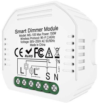 MeanWell WiFi Schalter Triac Dimmer WIFI 2.4G TUYA, Smart Life 1A AC 90-250V 50/60HZ 150W